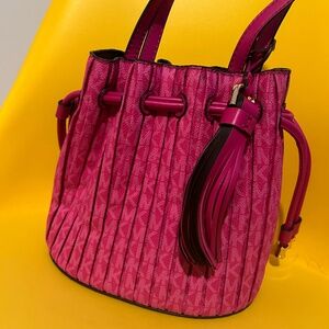 Michael Kors Hot Pink Drawstring Bag